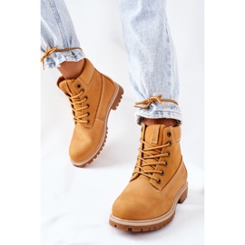 Stivali da trekking in pelle da donna Big Star II274447 Camel marrone 2