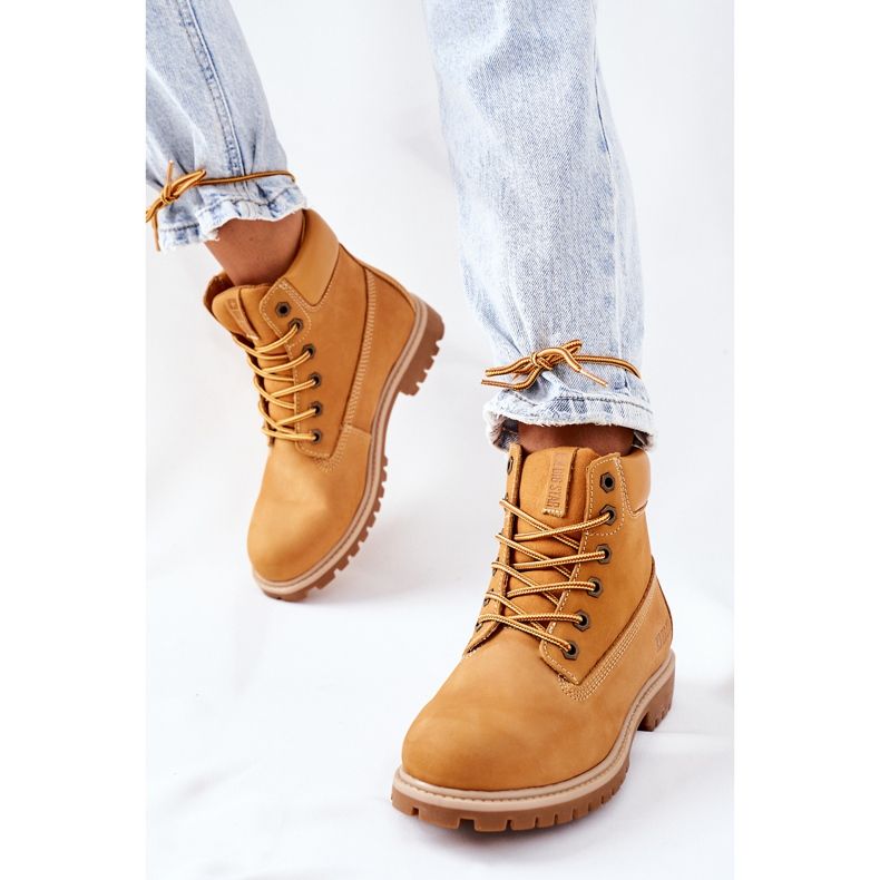 Stivali da trekking in pelle da donna Big Star II274447 Camel marrone 2