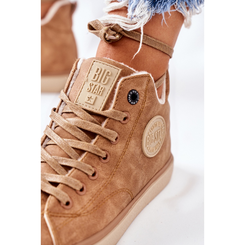 Sneakers in pelle isolata Big Star II274149 Camel marrone 1