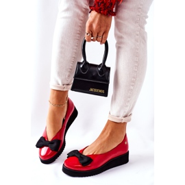 Ballerine In Pelle Sulla Piattaforma Maciejka 05062-08 Rosso nero 2
