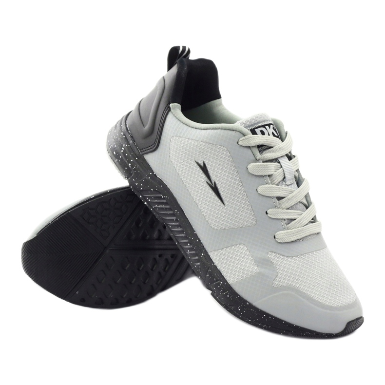 DK Scarpe sportive femminili legate 17049 grigio nero 3