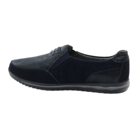 Slip-on da donna sportiva in pelle DK blu navy 2