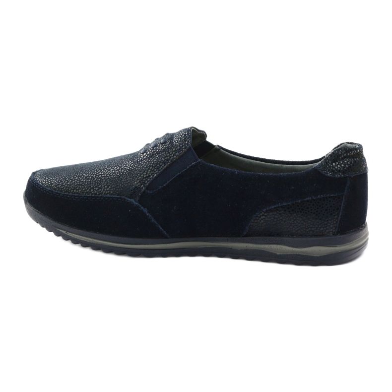 Slip-on da donna sportiva in pelle DK blu navy 2