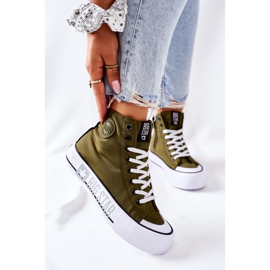 Sneakers alte sulla piattaforma Big Star II274017 Khaki verde 2