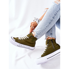 Sneakers alte sulla piattaforma Big Star II274017 Khaki verde 1