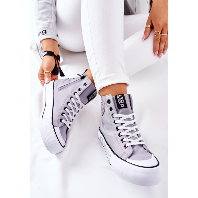 Sneakers Alte Sulla Big Star II274016 Piattaforma Grigia grigio 2