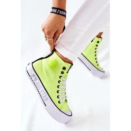 Sneakers Alte Sulla Piattaforma Big Star II274015 Giallo Neon 2