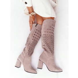 Stivali traforati Lewski Shoes 2847 / B Beżowe beige 1