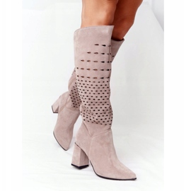 Stivali traforati Lewski Shoes 2847 / B Beżowe beige 5