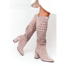 Stivali traforati Lewski Shoes 2847 / B Beżowe beige 6