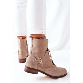 Stivali Nicole 2676 Cappuccino in Pelle Scamosciata Donna beige 1