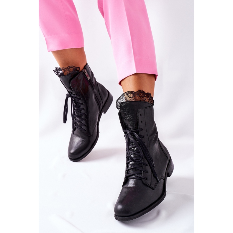 Stivali caldi in pelle da donna Nicole Black 2193 nero 2
