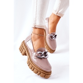 Mocassini Brogue Donna Pelle Cappuccino Laura Messi 2339 beige 2