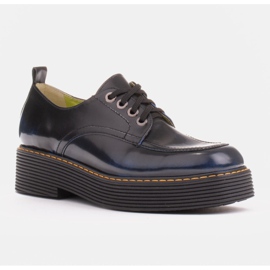 Marco Shoes Mocassini Chiara in pelle spazzolata nero blu 1