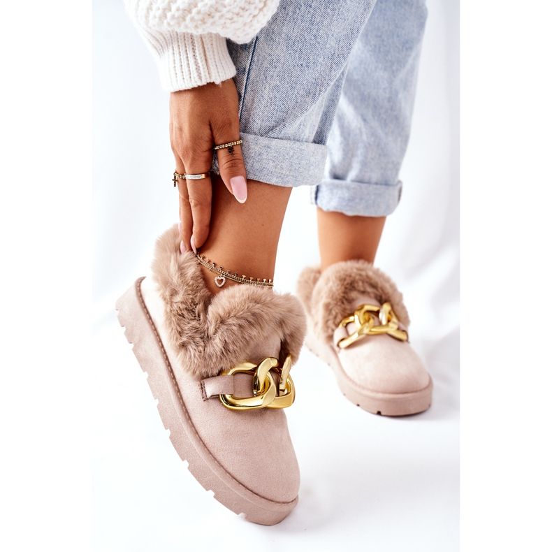 PB1 Pantofole da donna con catena dorata Beige Ardrums 2