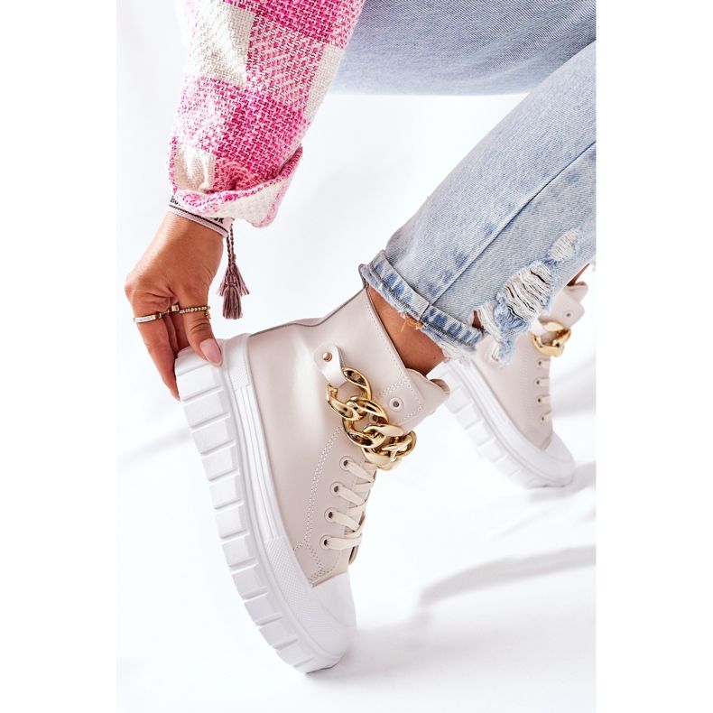 PB1 Sneakers Alte Sulla Piattaforma Beige La Rocca 2