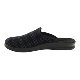 Pantofole nere Befado 548m003 a scacchi nero grigio 3