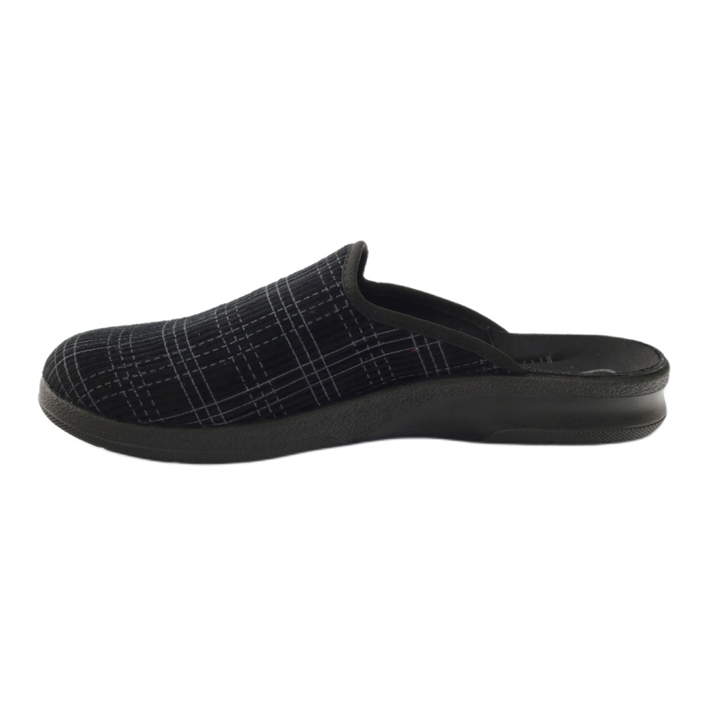 Pantofole nere Befado 548m003 a scacchi nero grigio 3