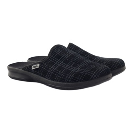 Pantofole nere Befado 548m003 a scacchi nero grigio 5
