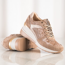 Sneaker VINCEZA in camoscio beige 1