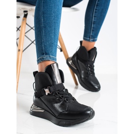 Sneakers Alte Con Fibbia VINCEZA nero 2