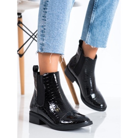 Goodin Stivaletti Jodhpur laccati Snake Print nero 2