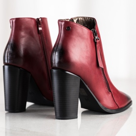 SHELOVET Stivaletti Maroon In Spitz rosso 1