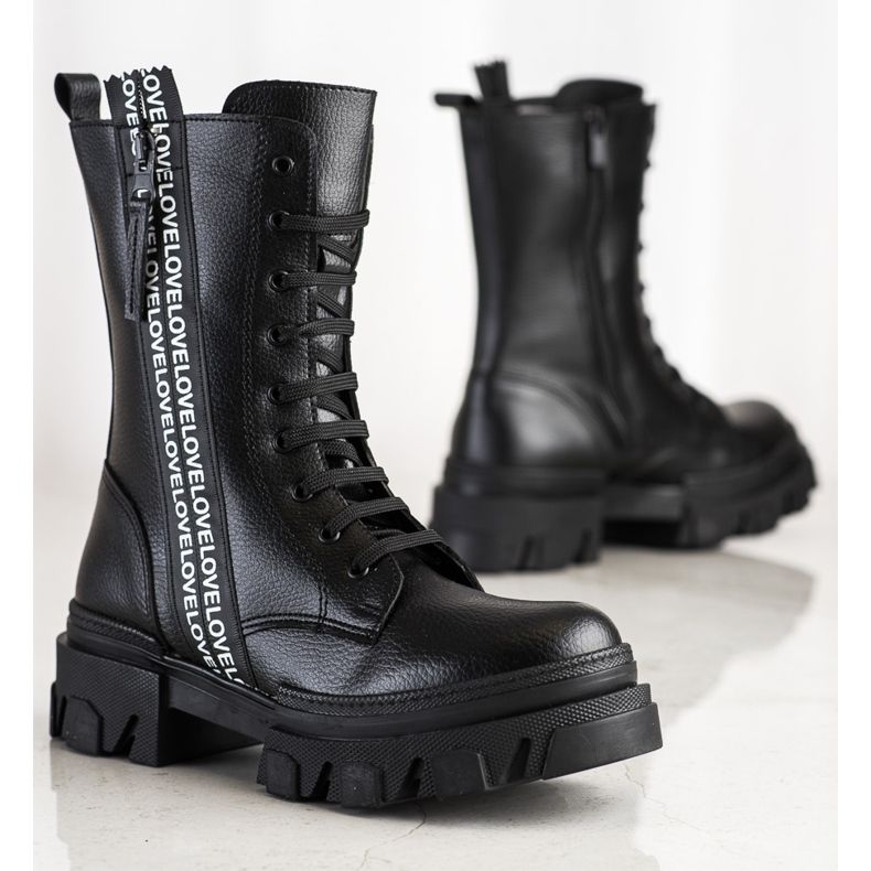SHELOVET Stivali Con Amore In Ecopelle nero 1