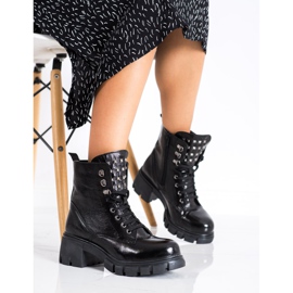 SHELOVET Lavoratori alla moda con borchie nero 2