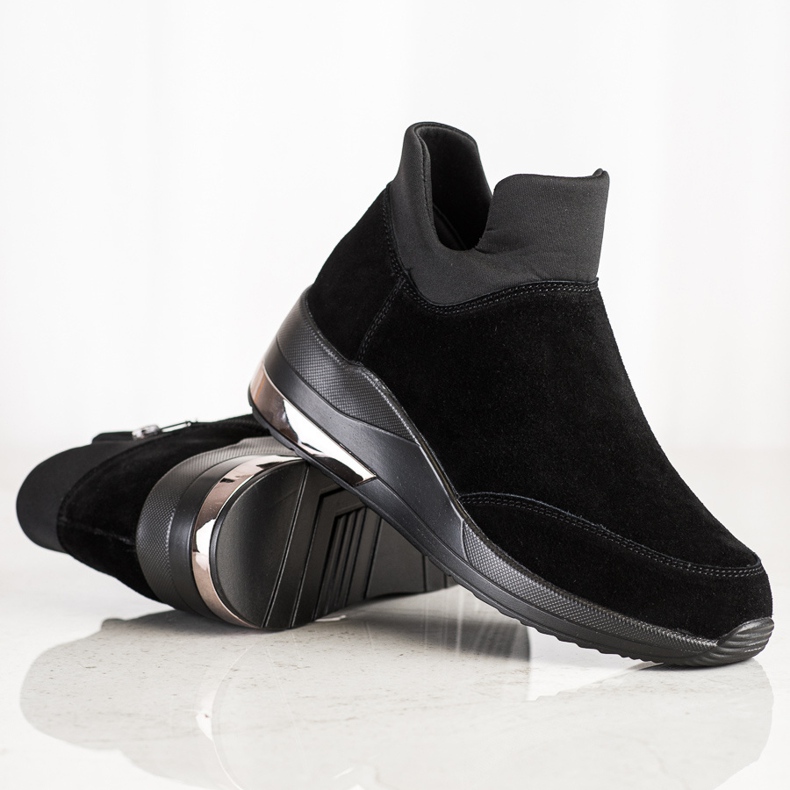 Filippo Sneakers in pelle su una cerniera nero 1