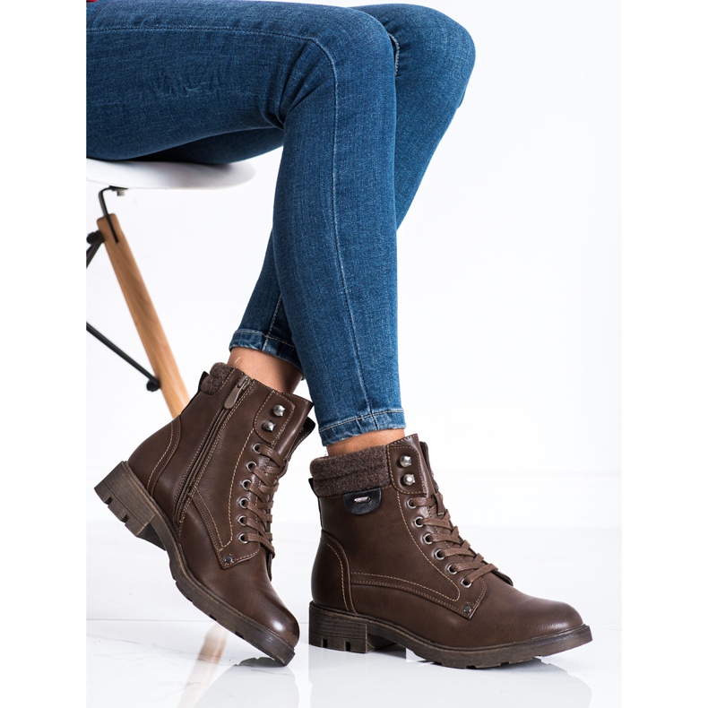 SHELOVET Stivali stringati caldi marrone 2