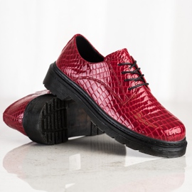 Filippo Scarpe in pelle stampa serpente rosso 2