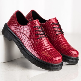 Filippo Scarpe in pelle stampa serpente rosso 1