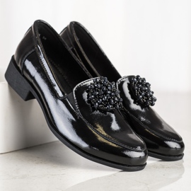Filippo Scarpe in pelle con ornamento nero 1