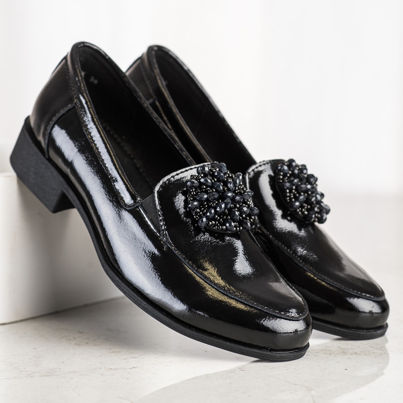 Filippo Scarpe in pelle con ornamento nero 1