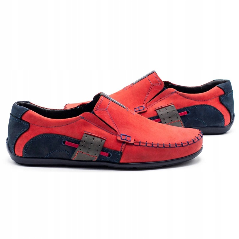 Olivier Mocassini uomo 834 rosso blu navy 3