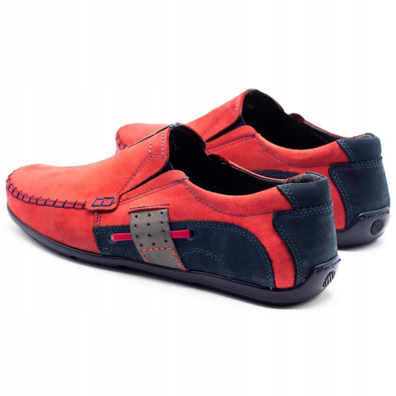 Olivier Mocassini uomo 834 rosso blu navy 5