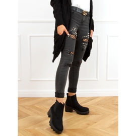Stivaletti Chelsea neri con suola spessa CH19201 Black nero 1