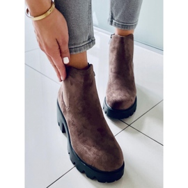 Stivaletti Chelsea con suola spessa beige scuro CH19201 Khaki cachi 2