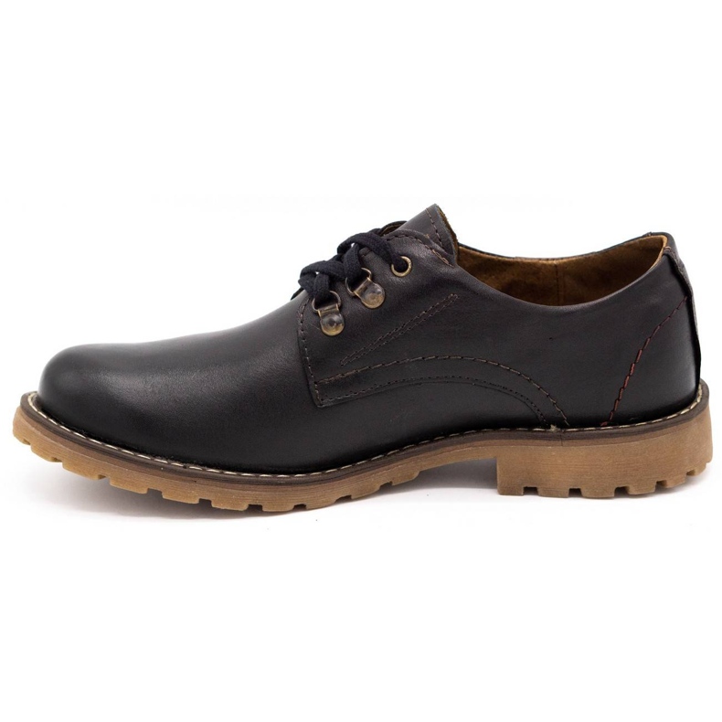 Olivier Scarpe da uomo stivaletti in pelle 812MP nero con marrone 1