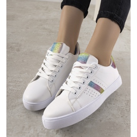 Sneakers arcobaleno con finitura arcobaleno bianco 1