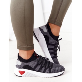 Scarpe sportive da donna in memory foam big star hh274532 grigio scuro 5