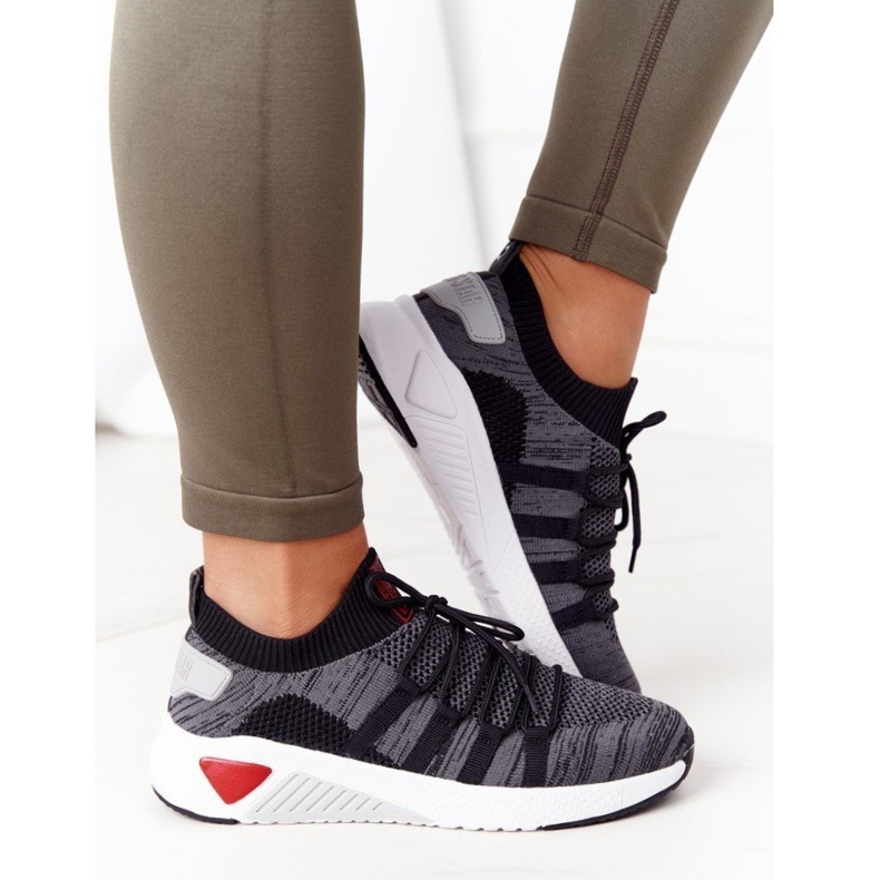 Scarpe sportive da donna in memory foam big star hh274532 grigio scuro 5