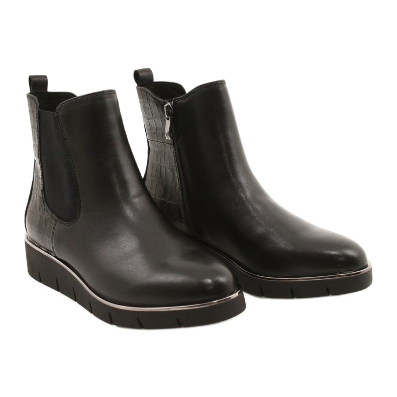 Caprice Stivali con zeppa Sistema Walking On Air 25339 Nero 4