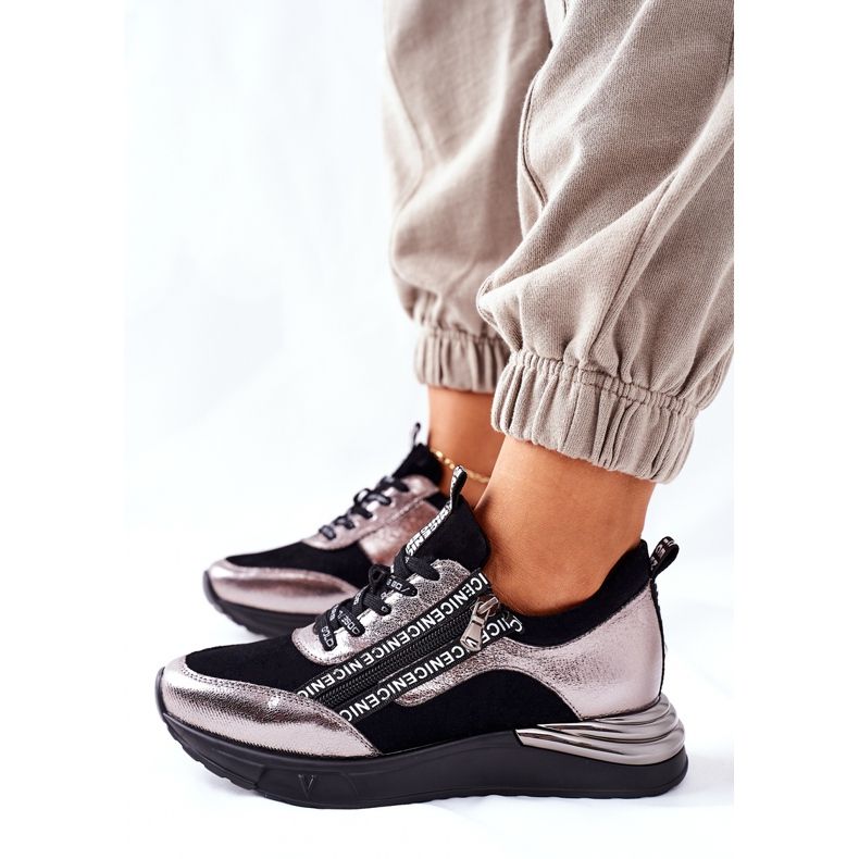 Vinceza Scarpe Sportive da Donna Sneakers Nere Aduan nero 1