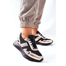 Vinceza Scarpe Sportive da Donna Sneakers Nere e Oro Manitoba nero d'oro 2
