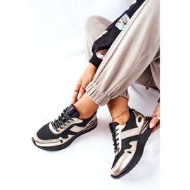 Vinceza Scarpe Sportive da Donna Sneakers Nere e Oro Manitoba nero d'oro 1