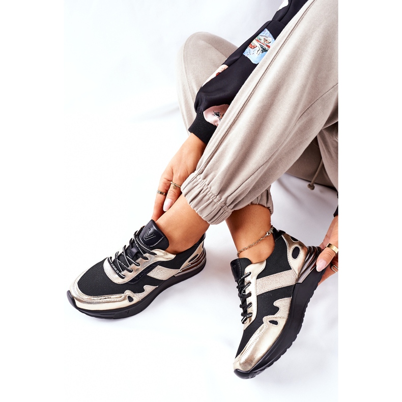 Vinceza Scarpe Sportive da Donna Sneakers Nere e Oro Manitoba nero d'oro 1