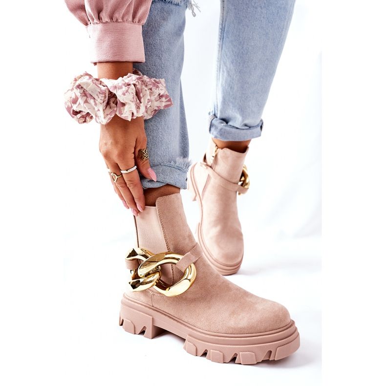 S.Barski Stivali Caldi da Donna Stivali Jodhpur Beige Visione 2
