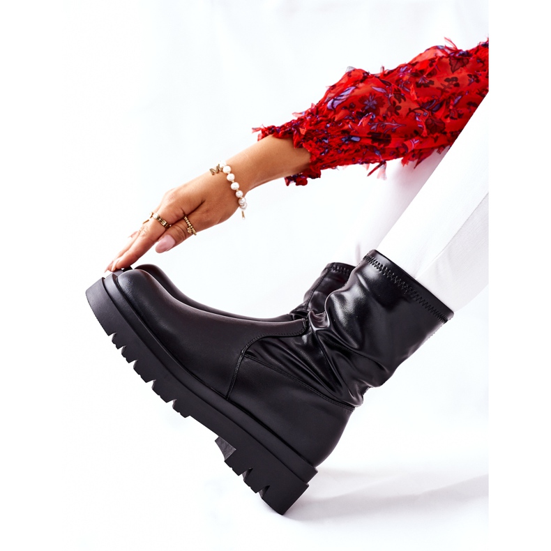 S.Barski Stivali da donna Doubler neri con gambo elastico nero 1